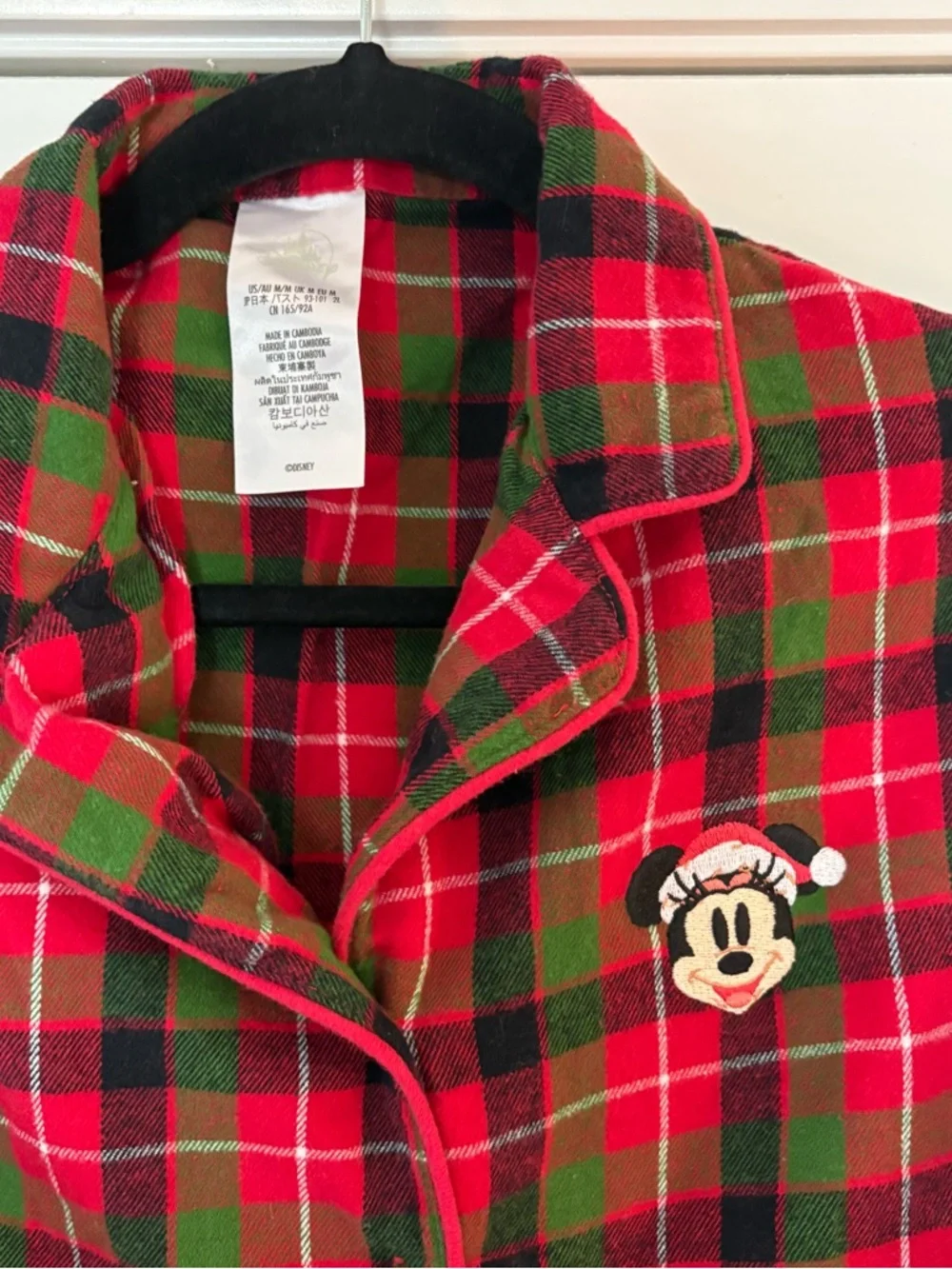 Disney Women’s Red & Green Plaid Minnie Mouse Christmas Pajama Set - Picture 9 of 12